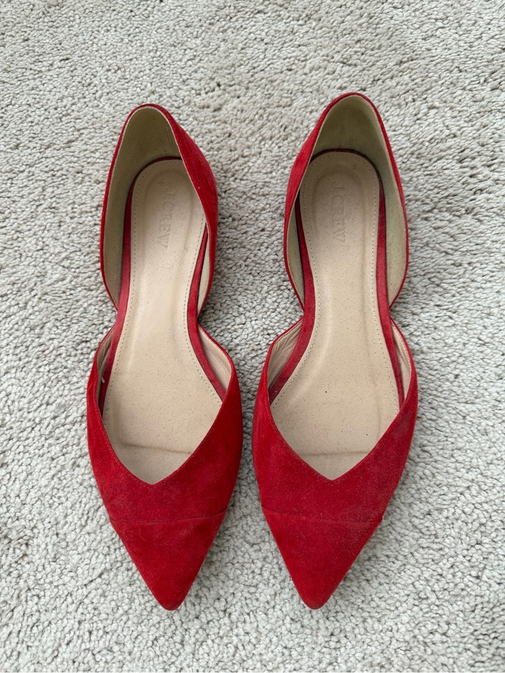 J. Crew Red Pointed Flats